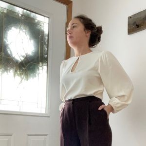 J.Crew Puff-Sleeve Satin-Back Crepe Top